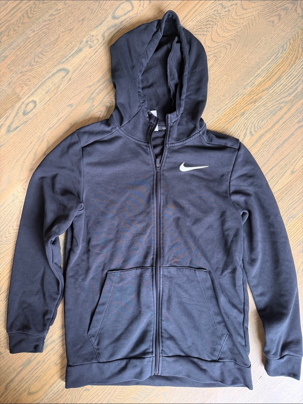 Nike Kids Navy Blue Full-Zip Hoodie with White Swoosh